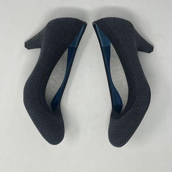 Beta Gray Late To The Gate Stretch Comfort Pumps Cone Heels Size 9M - Picture 2 of 6
